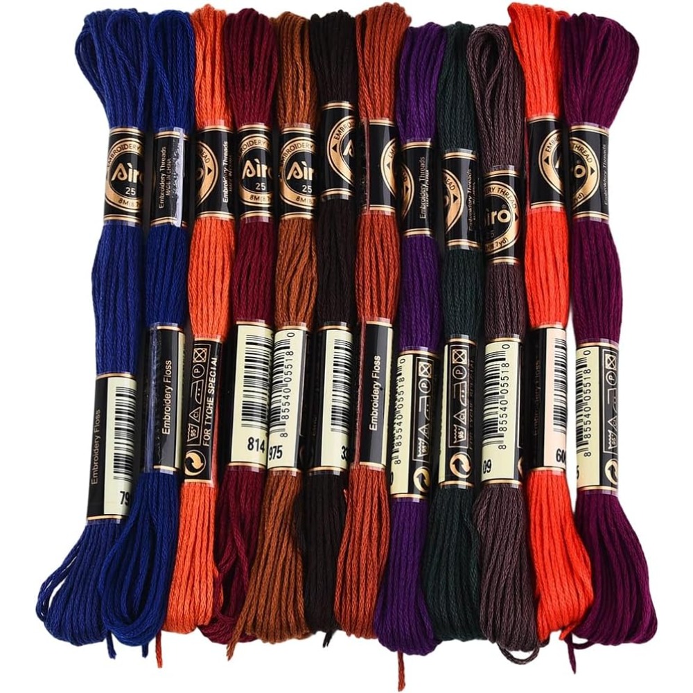 Embroidery Floss - 12 Skeins 6 Strands Hand Variegated