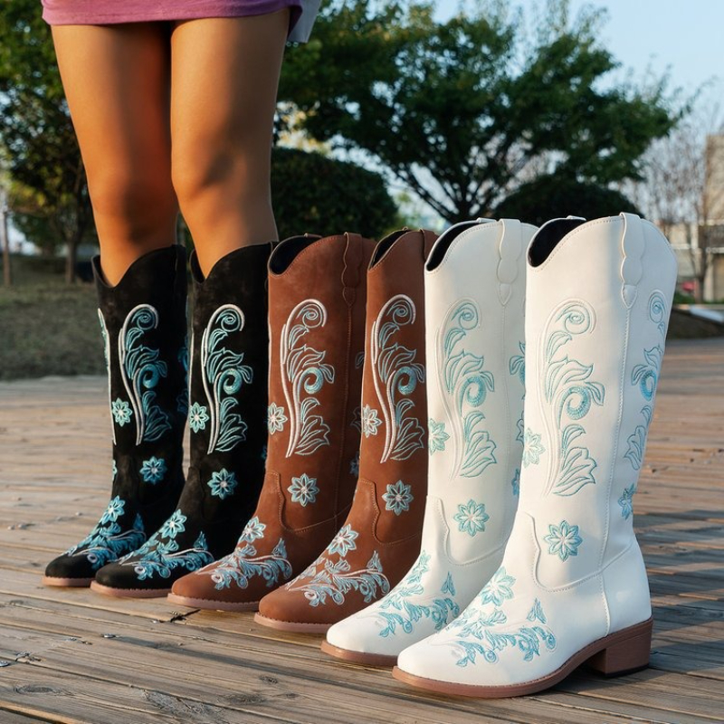 Embroidery Youtube - Retro Women Boot Fashion Women Knight