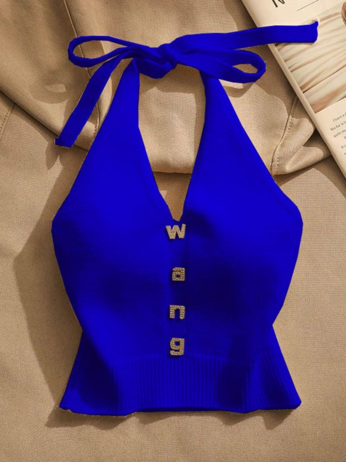 Embroidery Running Stitch - Women Sports Bra Tank Front Zipper