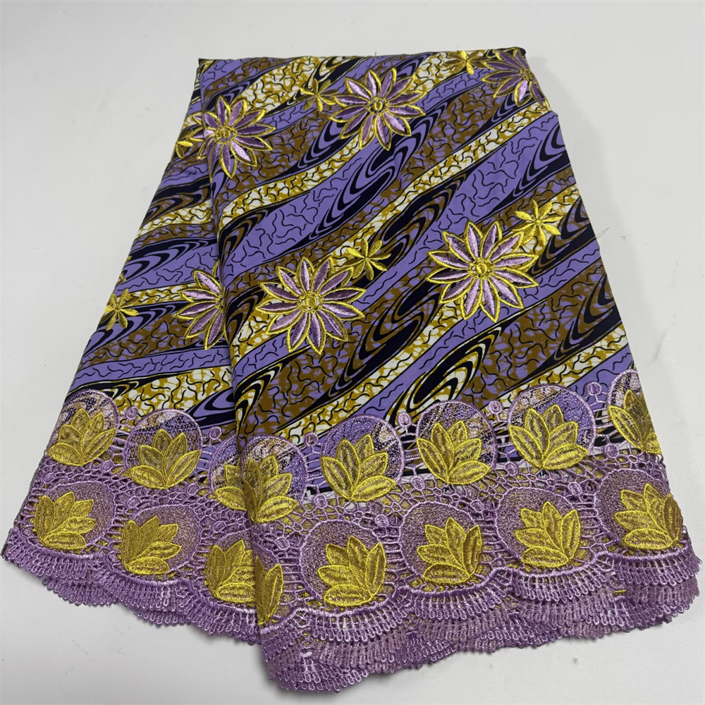 Embroidery Yellow - Wax Lace African Fabric French Lace