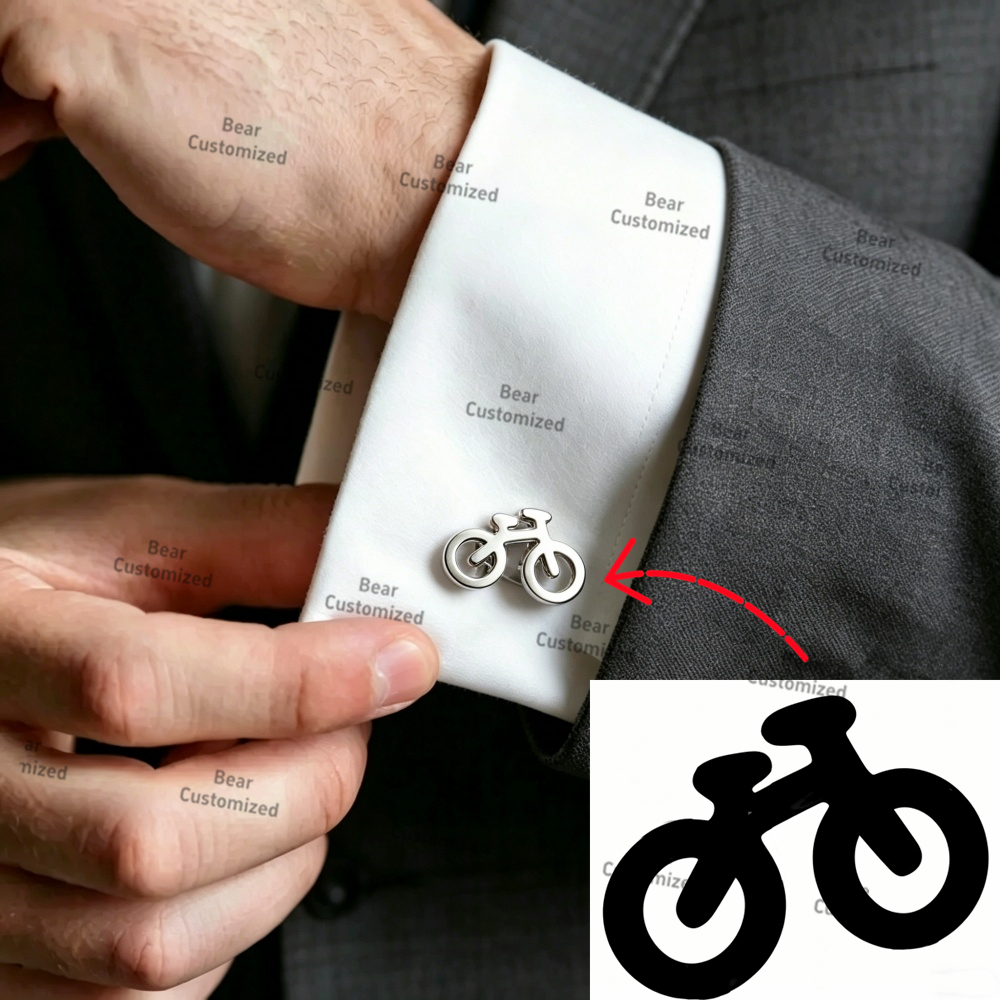 Embroidery Names - Men Custom Logo Tie Clip Cufflinks