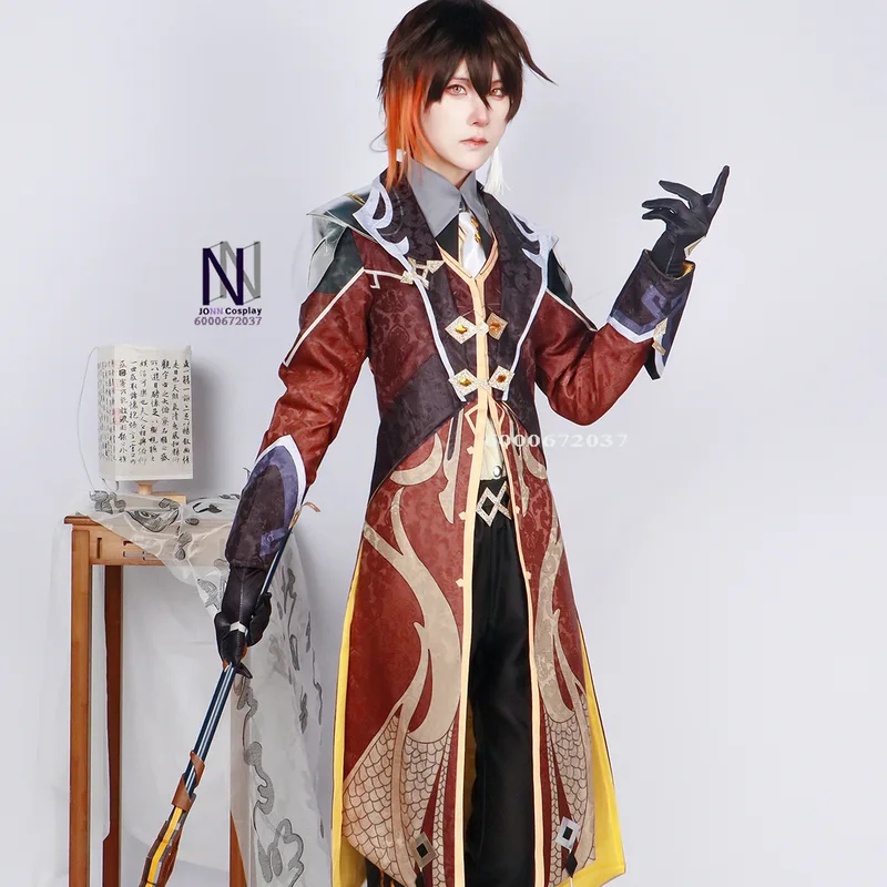 Embroidery Youtube - 3'x,4'f\6/Men's Impact Zhongli Cosplay Costume -