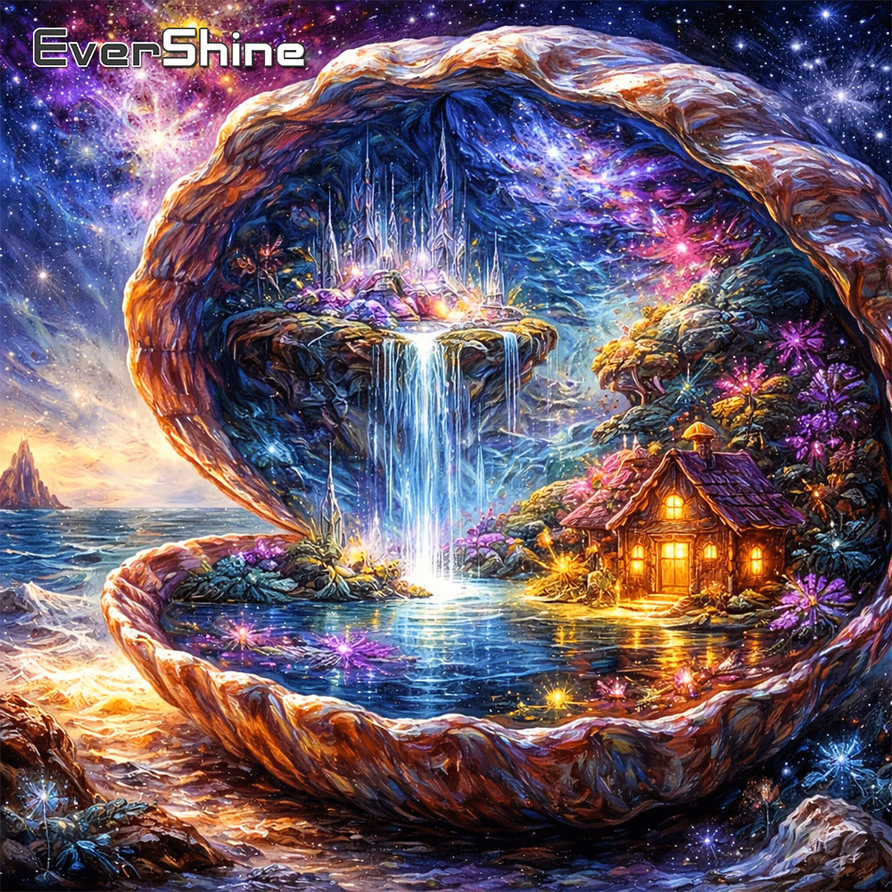 Embroidery Cross Stitch Patterns - EverShine Diamond Mosaic Shell Landscape Cross