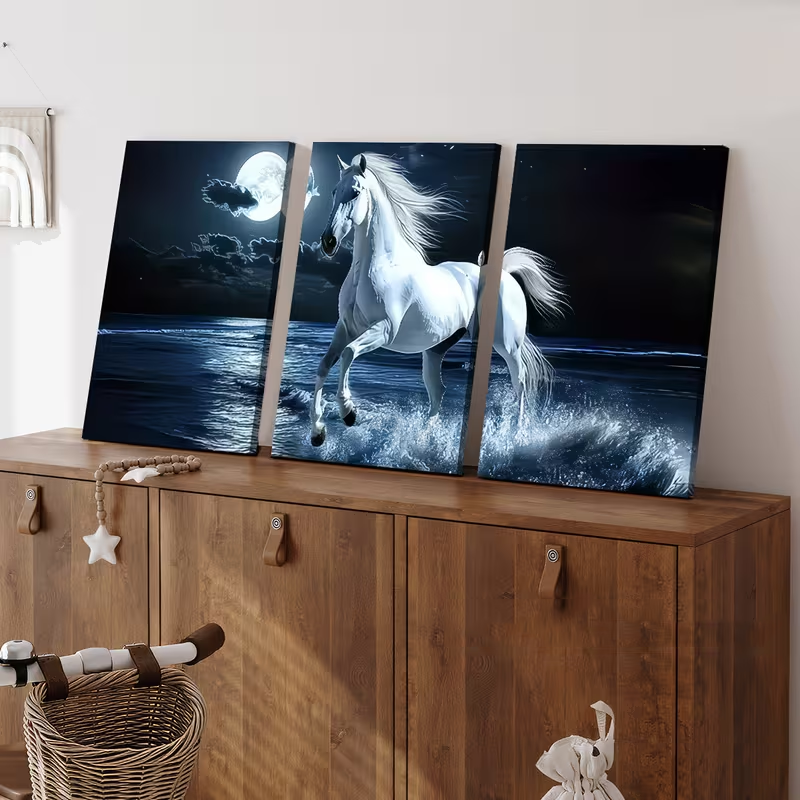 Embroidery Running Stitch - 5D Diy Diamond Painting Triptych Moon