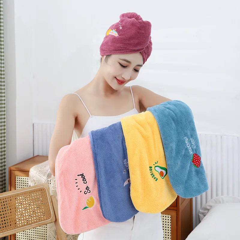 Embroidery Towel - 1Pcs Embroidery Style Hair Drying Cap