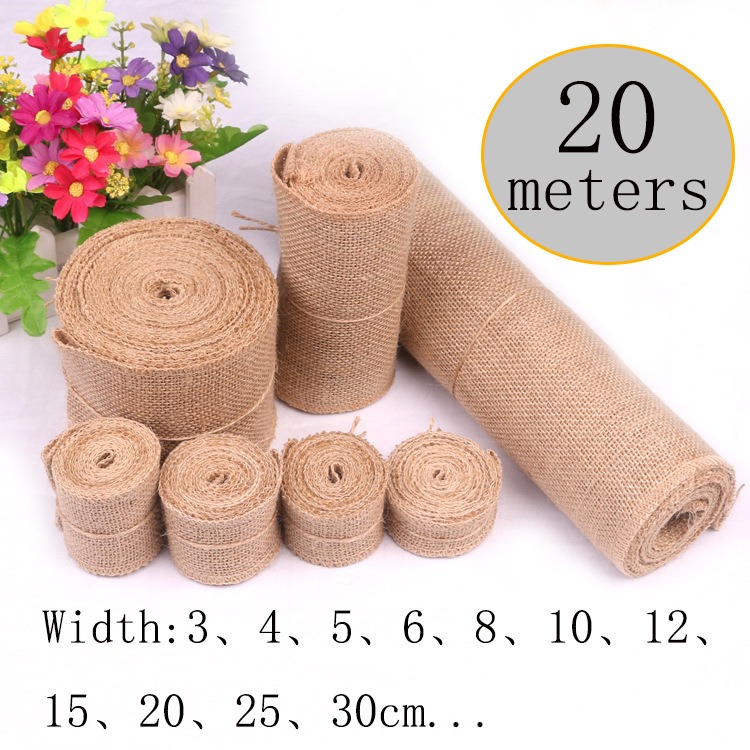 Linen Fabric Natural - 5-30CM natural jute linen fabric 20M