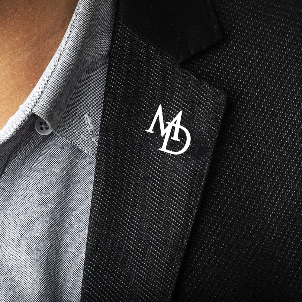 Embroidery Names - Tangula Custom Initials Brooch For Groom