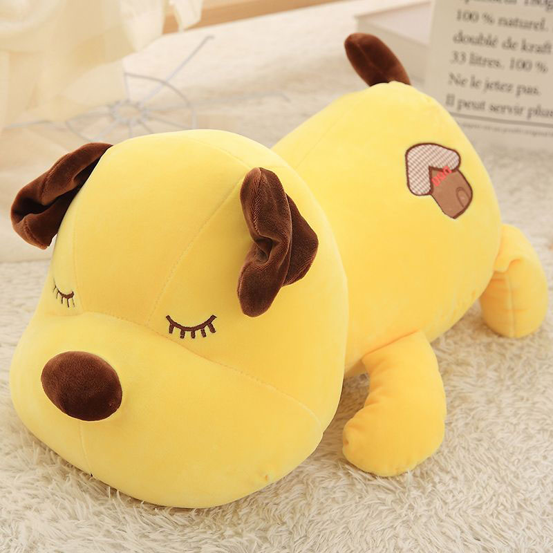 Embroidery Yellow - Cute Sleeping Dog Plush Toy Soft
