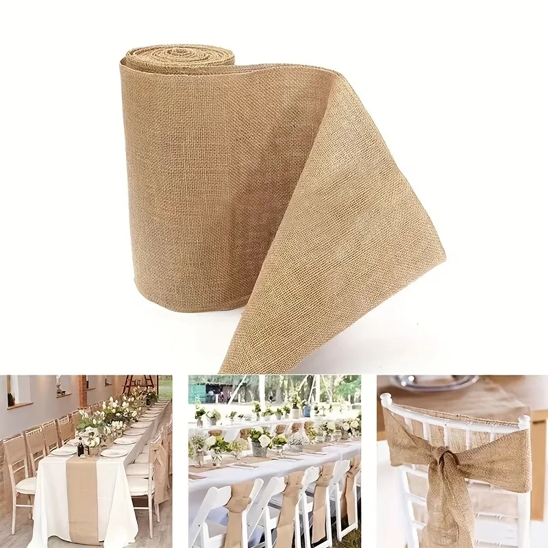 Linen Fabric Natural - Natural Beige Burlap Roll 30cmx10m -