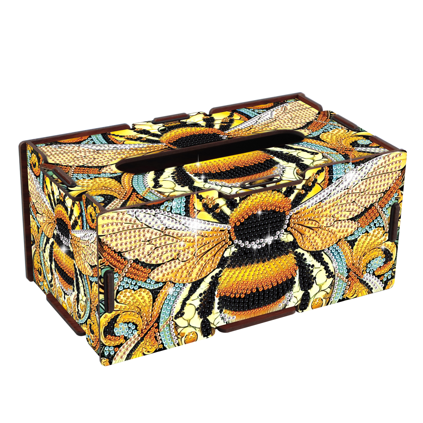 Embroidery Yellow - Diamond Art Painting Tissue Box Kits,Yellow