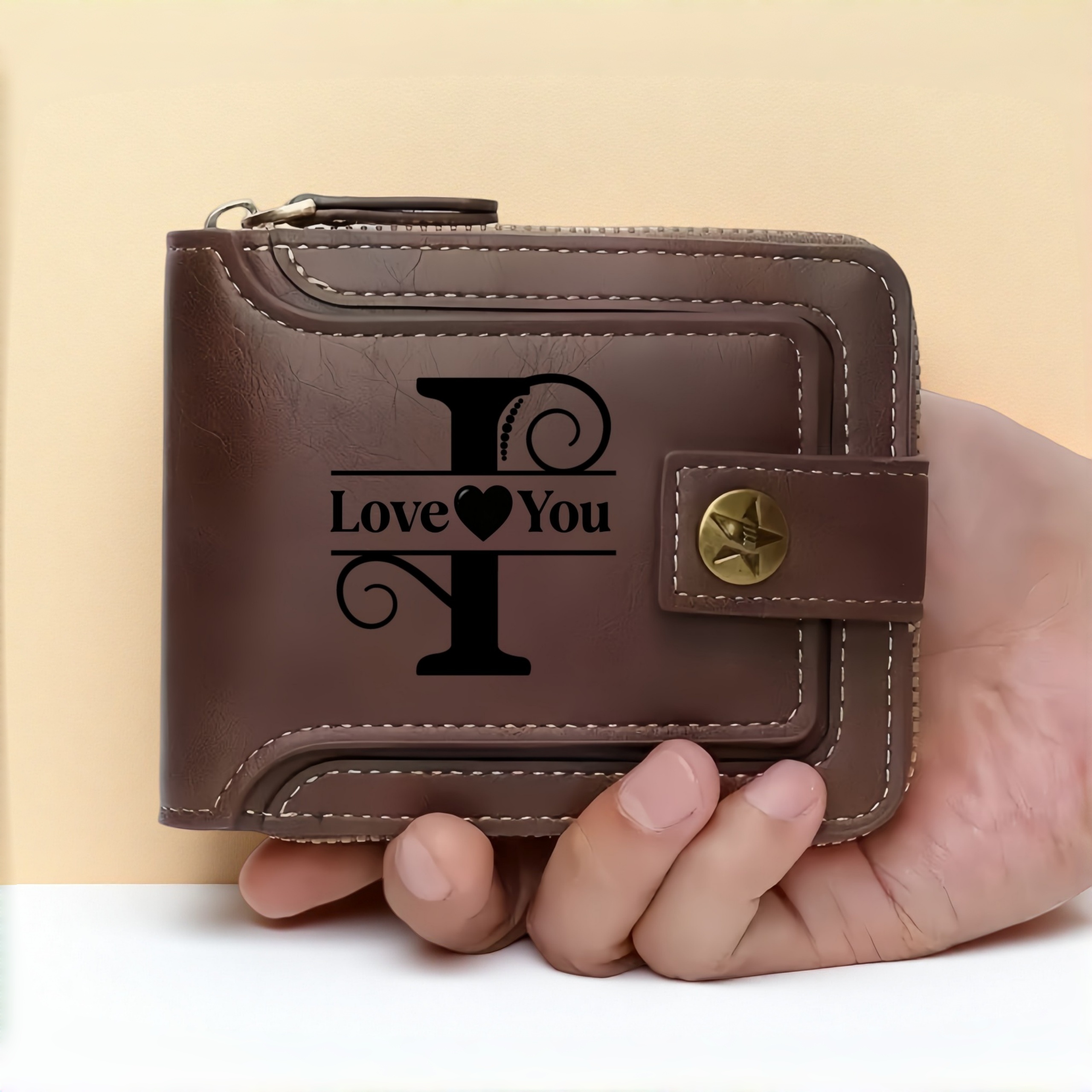 Customized Men's Name Wallet G - Embroidery Alphabet avaliação e preço