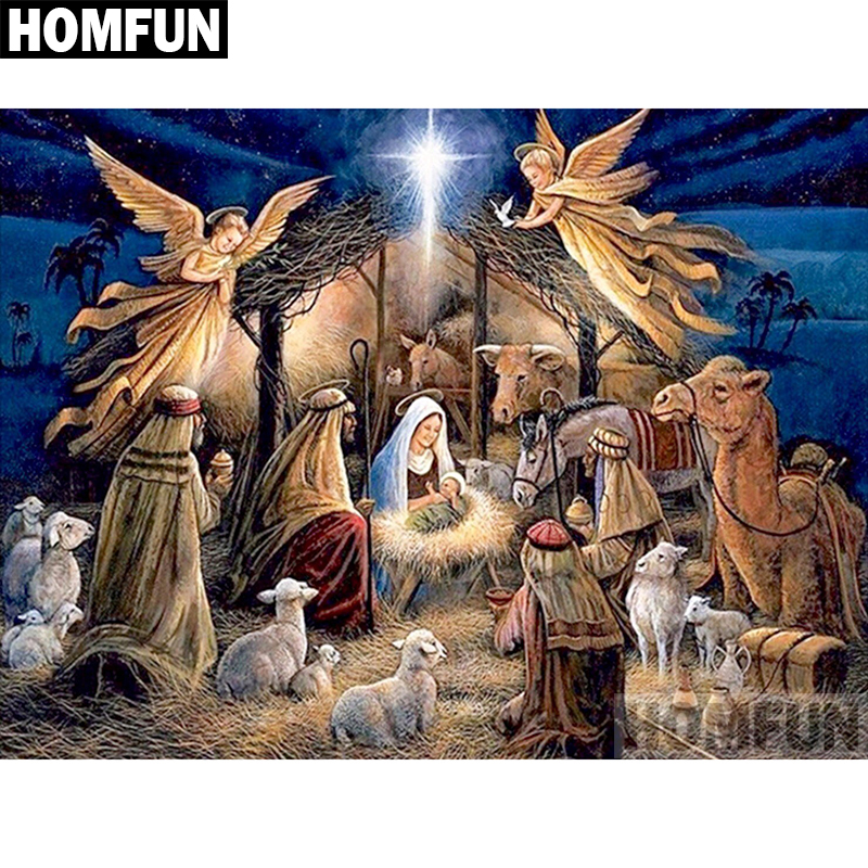 HOMFUN Full Square/Round Drill - Embroidery Jesus avaliação e preço