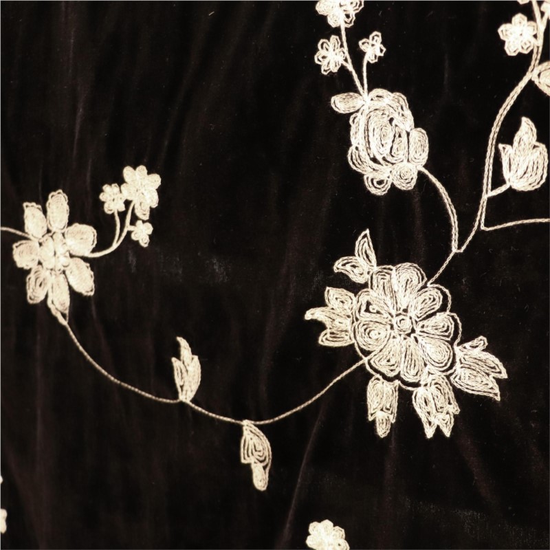 The fabric of sleeping dress e - Velvet Fabric Embroidery avaliação e preço