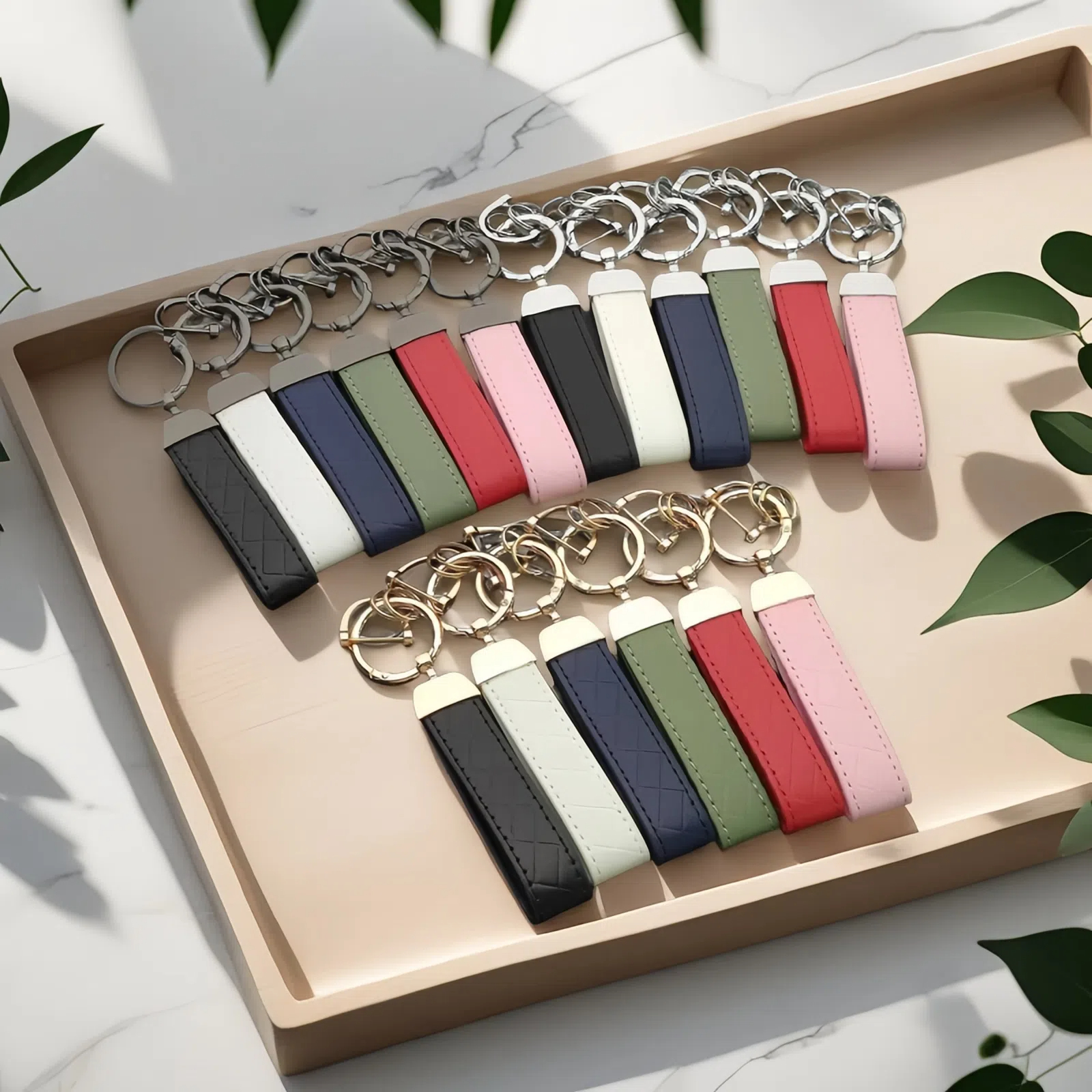1/6/18PCS Leather KeyChain Cus - Embroidery Alphabet avaliação e preço