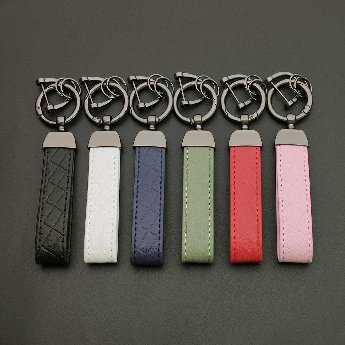 1/6/18PCS Leather KeyChain Cus - Embroidery Alphabet avaliação e preço
