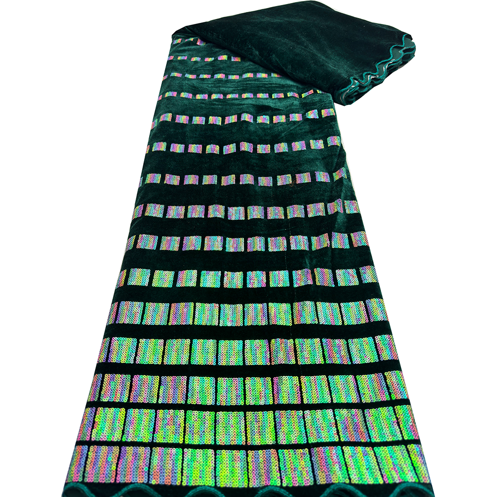 5 Yards African Velvet Sequins - Velvet Fabric Embroidery avaliação e preço