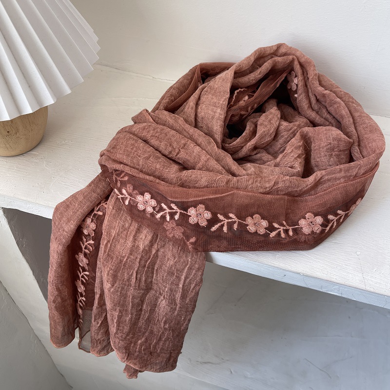 Cotton Linen Lace Splicing Sca - Embroidery Towel avaliação e preço