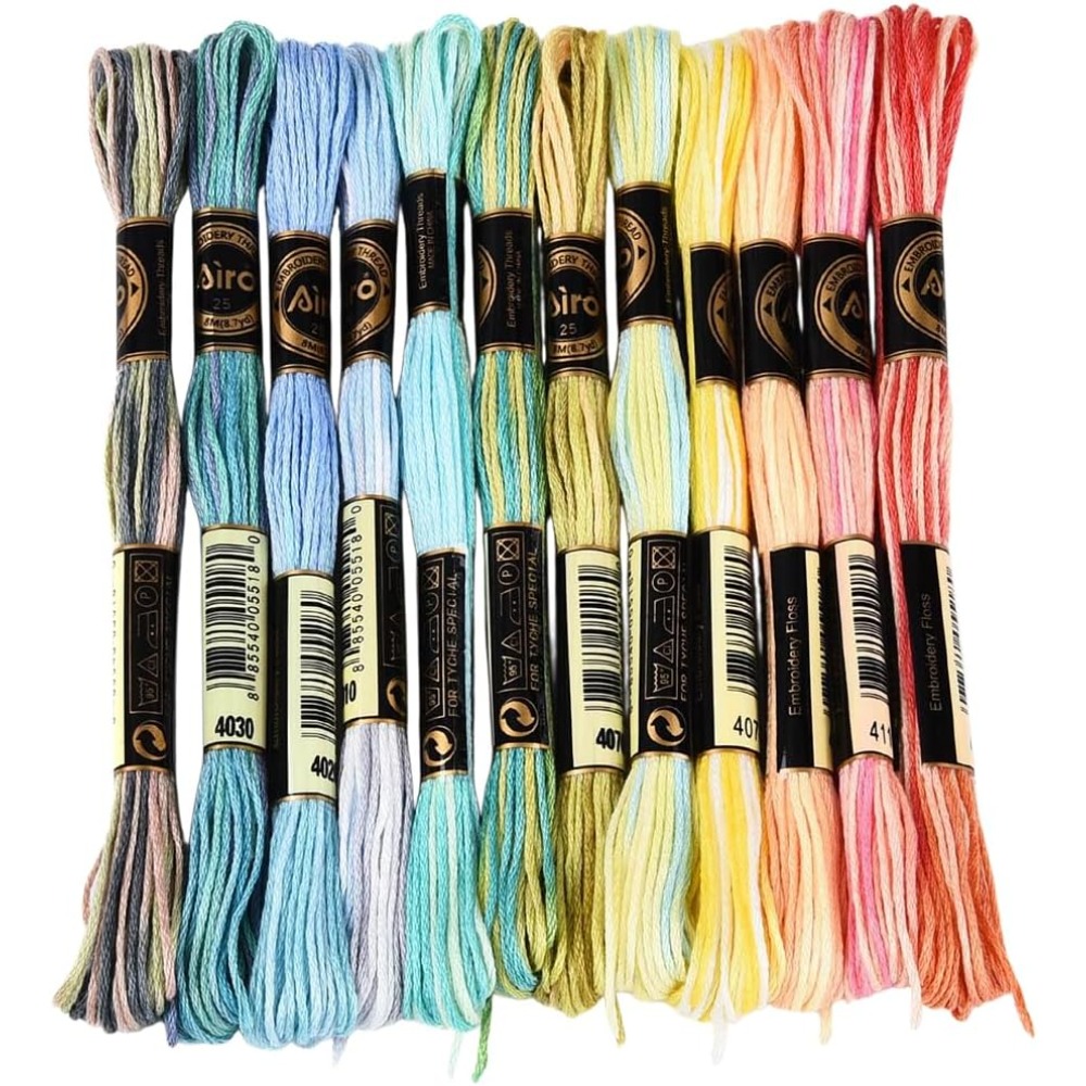 12 Skeins 105 Yards 6 Ply Vari - Embroidery Floss avaliação e preço