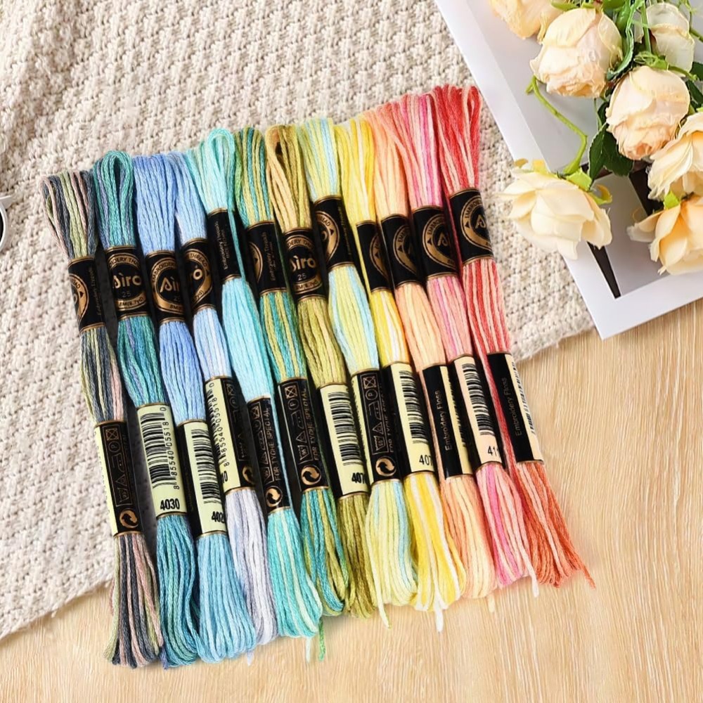 12 Skeins 105 Yards 6 Ply Vari - Embroidery Floss avaliação e preço