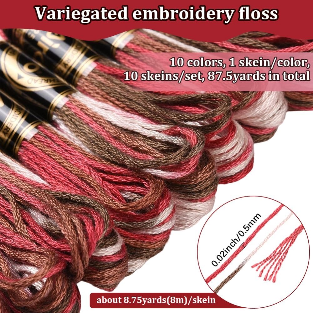 10 Skeins 6 Strands Red Embroi - Embroidery Floss avaliação e preço