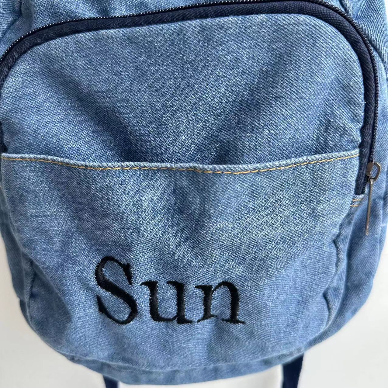 Denim Backpack Girls' New Stud - Embroidery Names avaliação e preço
