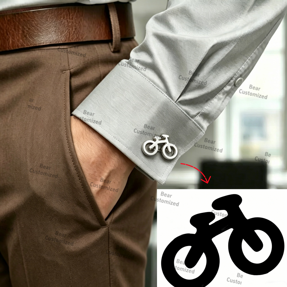 Men Custom Logo Tie Clip Cuffl - Embroidery Names avaliação e preço