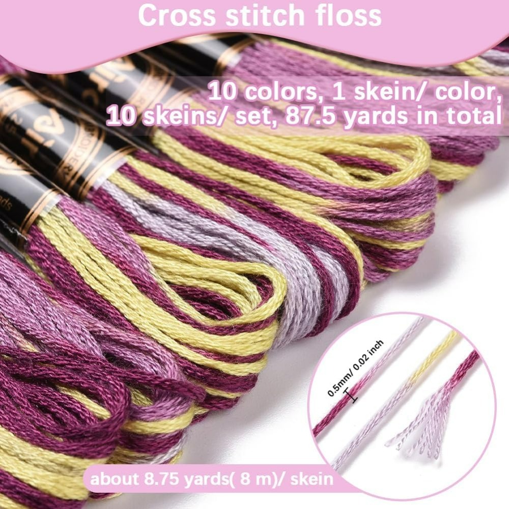 6 Strands Purple Variegated Em - Embroidery Floss avaliação e preço