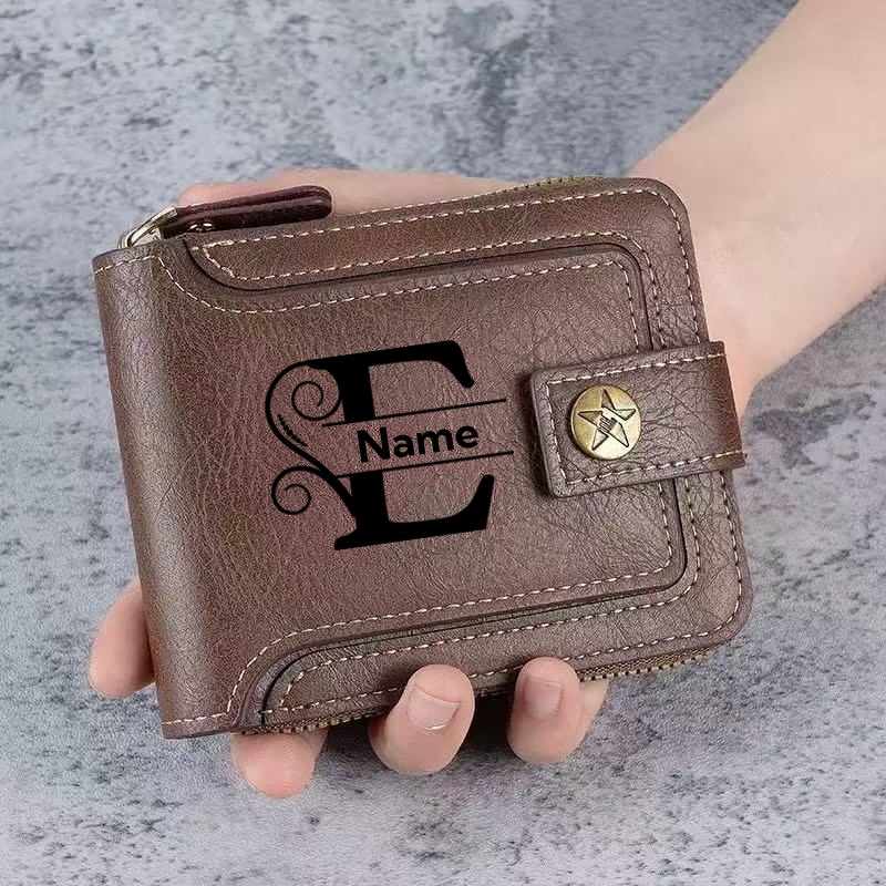 Men's Custom Wallet - Personal - Embroidery Alphabet avaliação e preço