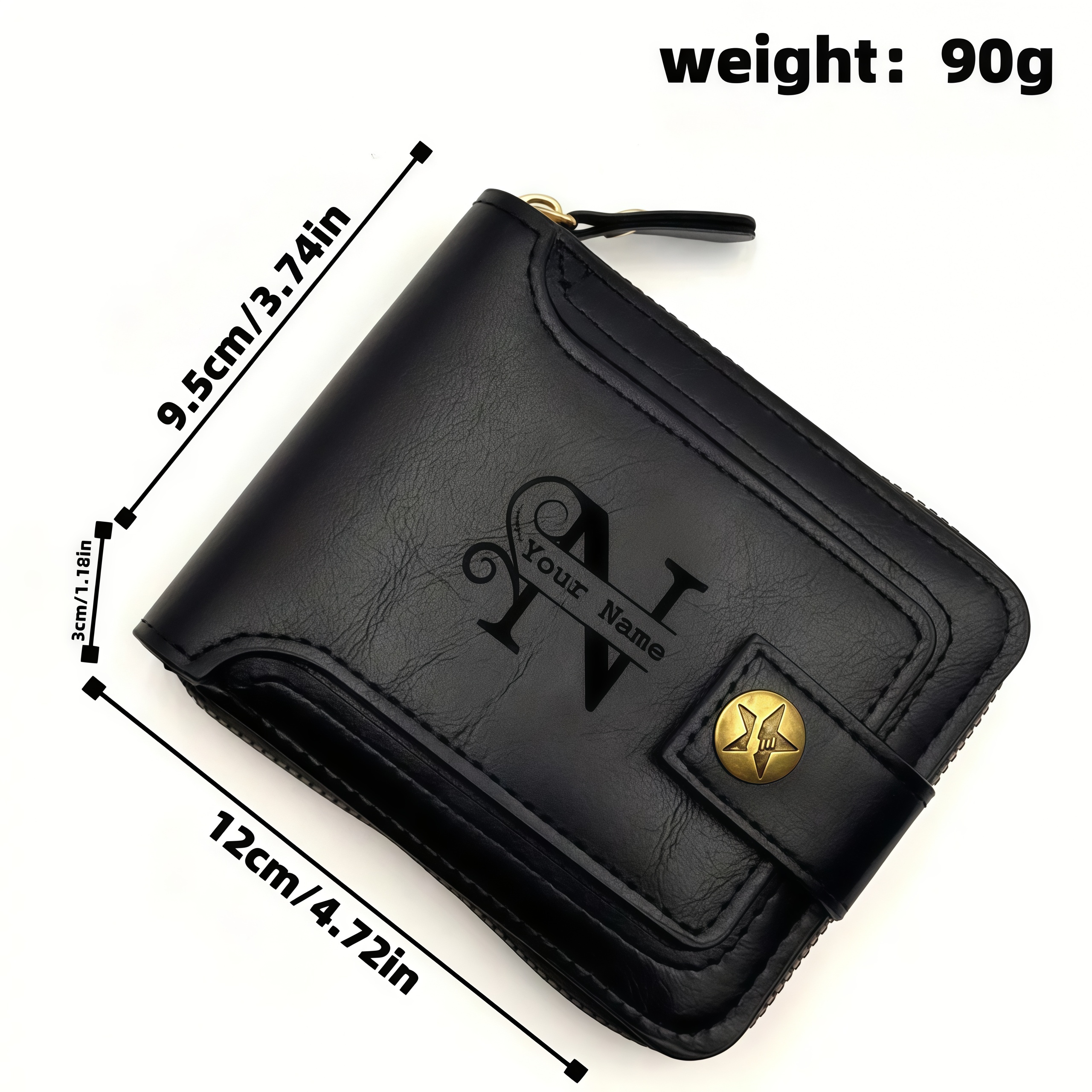 Men's Custom Wallet - Personal - Embroidery Alphabet avaliação e preço