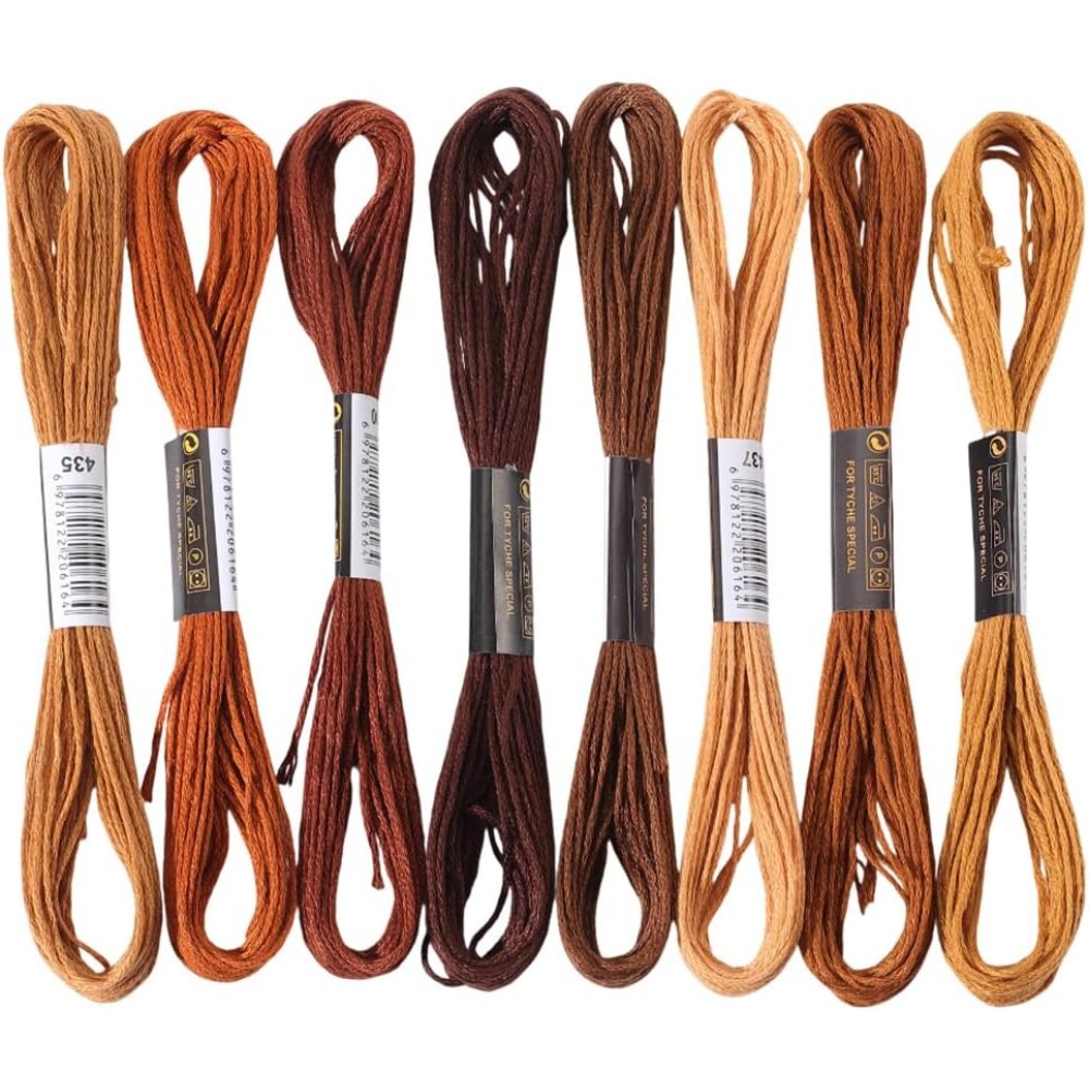 8 Skeins 6 Strands Brown Embro - Embroidery Floss avaliação e preço