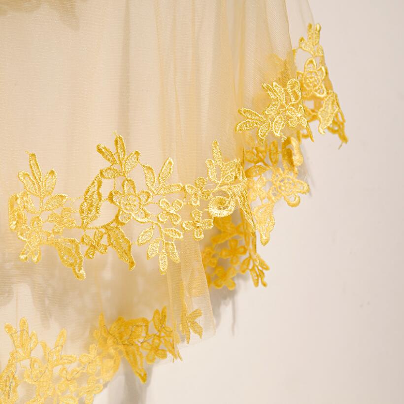 Women's Spring Summer flower e - Embroidery Yellow avaliação e preço