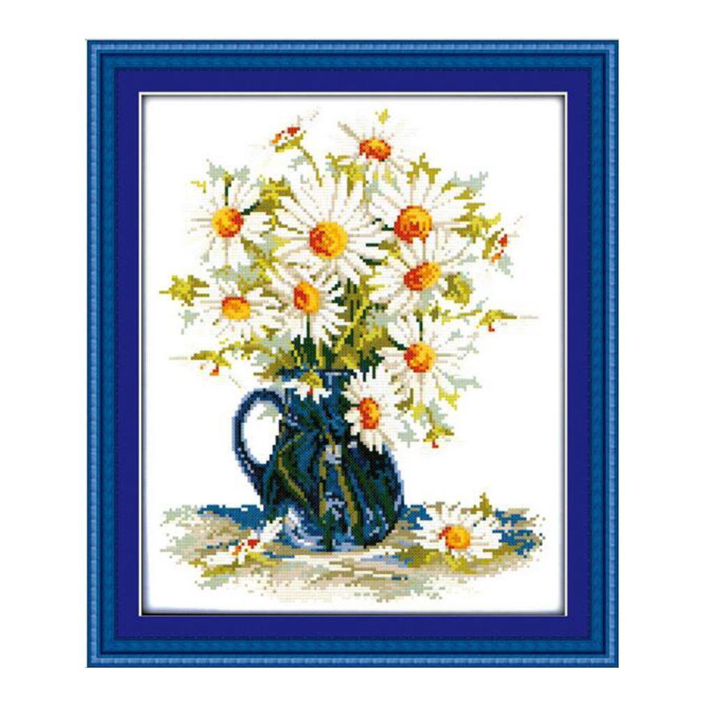 Hand Embroidery Kits Printed D - Embroidery Daisy Flower avaliação e preço