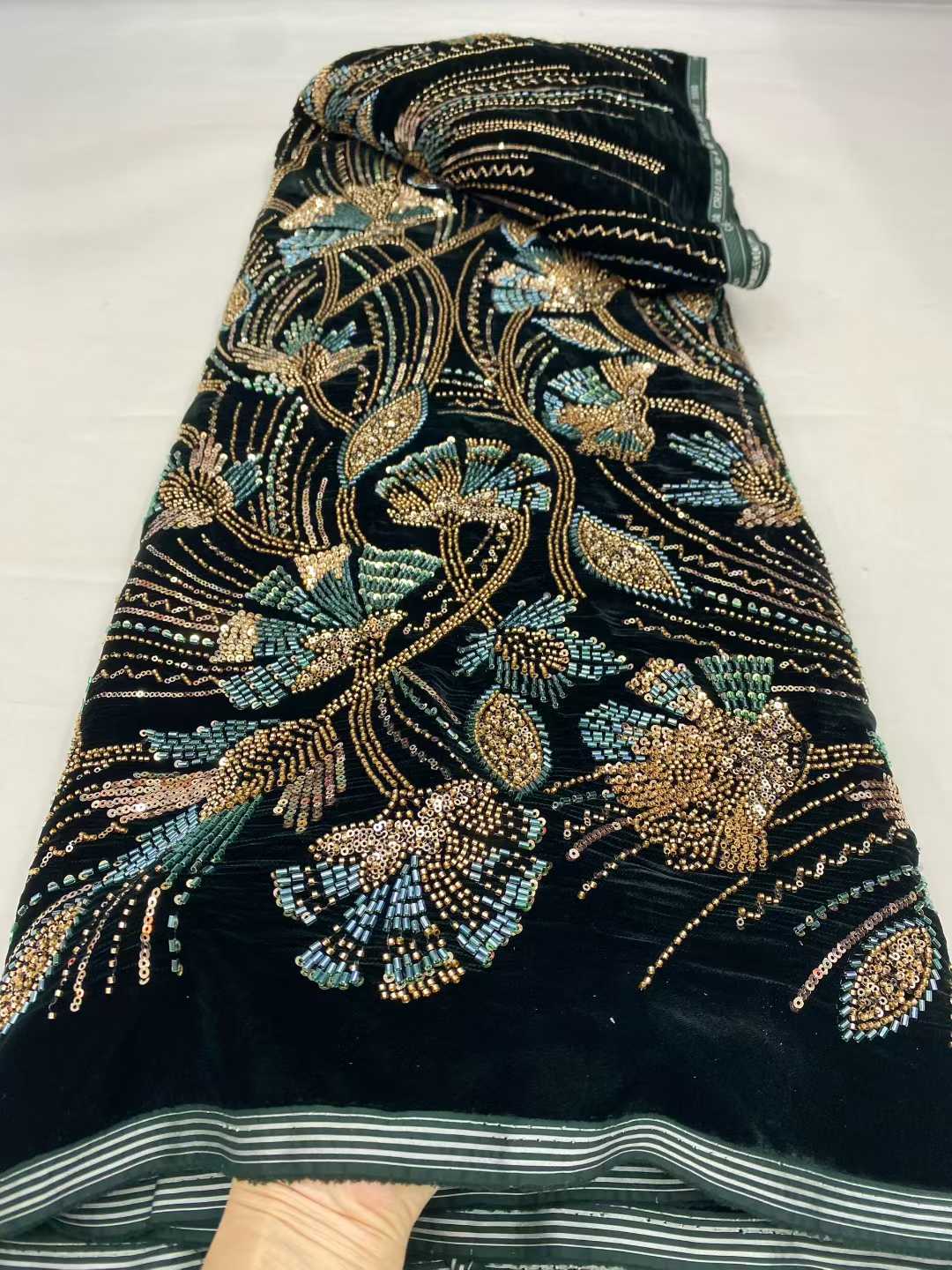 Luxury African Velvet Lace Fab - Velvet Fabric Embroidery avaliação e preço