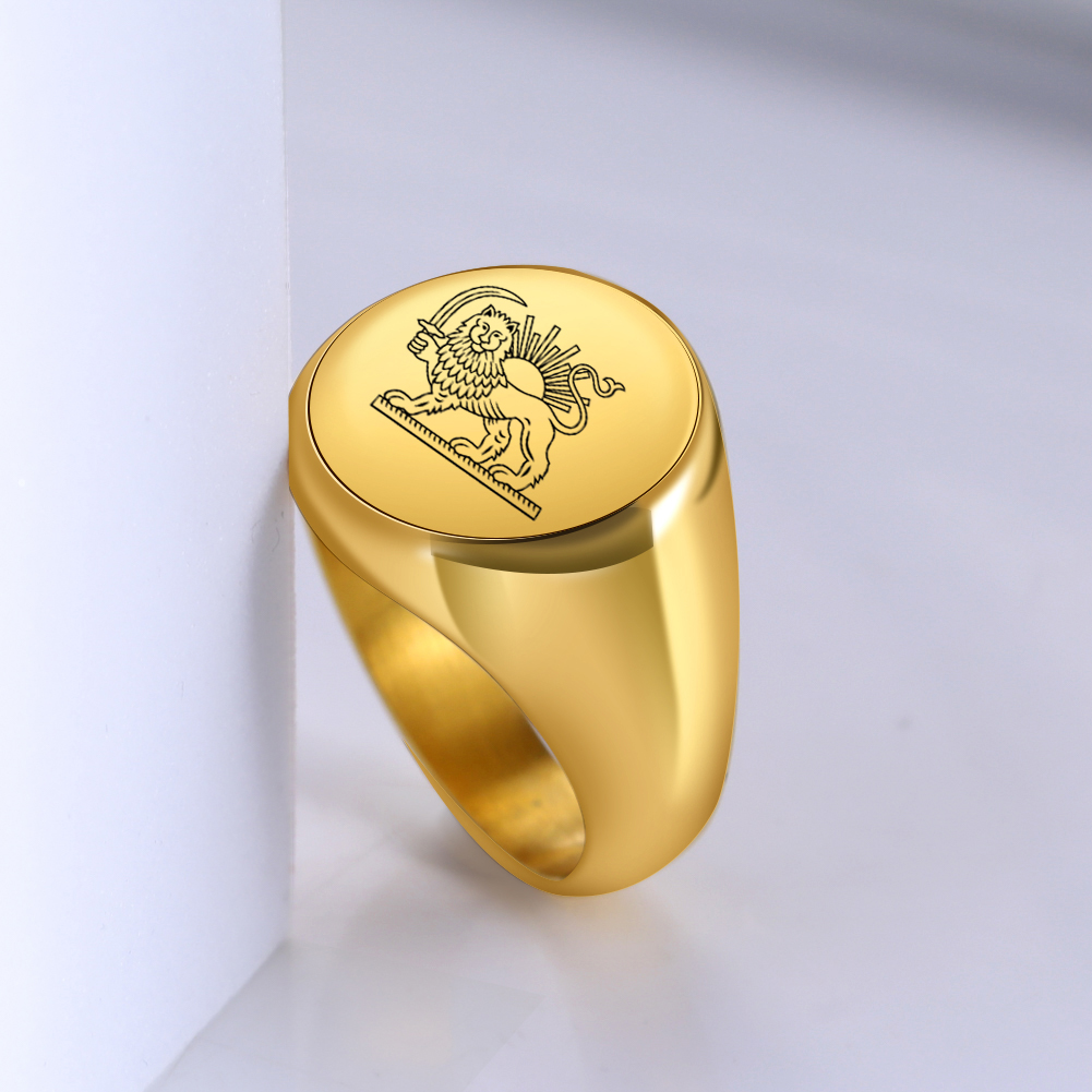 Iran Lion and Sun Finger Ring  - Embroidery Alphabet avaliação e preço