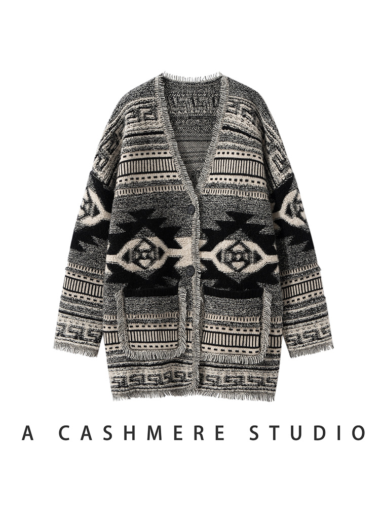 Bohemian Women's Cardigan Swea - Embroidery Towel avaliação e preço
