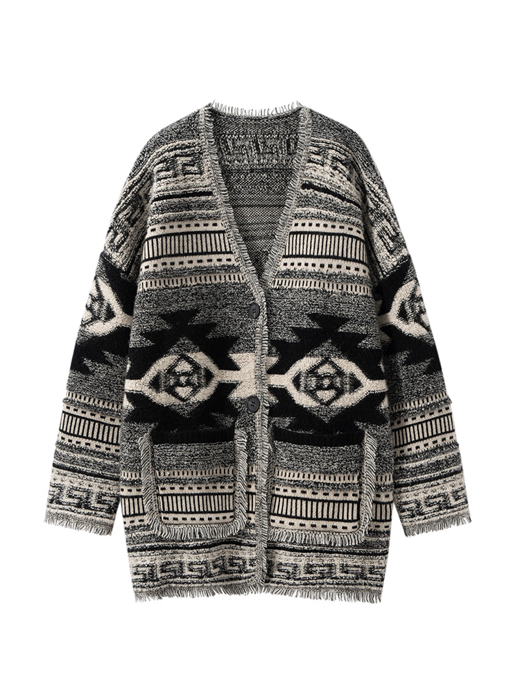 Bohemian Women's Cardigan Swea - Embroidery Towel avaliação e preço