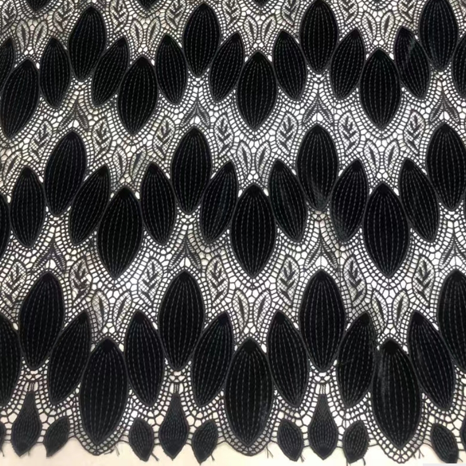 Black Velvet  laser embroidery - Velvet Fabric Embroidery avaliação e preço