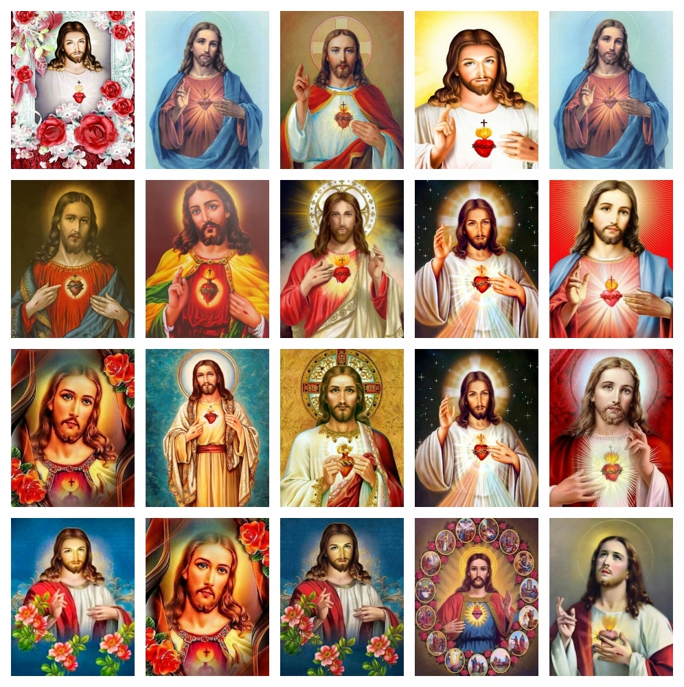 AZQSD Diamond Painting Jesus R - Embroidery Jesus avaliação e preço