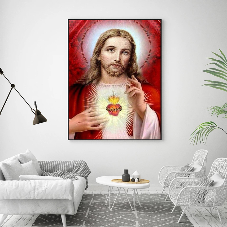 AZQSD Diamond Painting Jesus R - Embroidery Jesus avaliação e preço