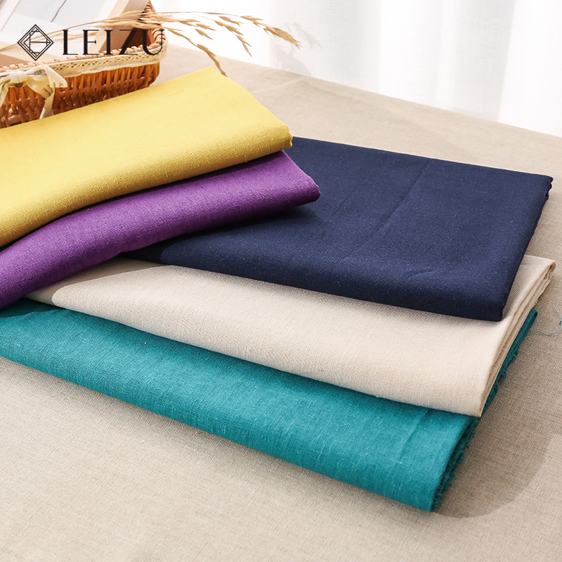130x45cm Pure Color Soft Cotto - Linen Fabric Natural avaliação e preço