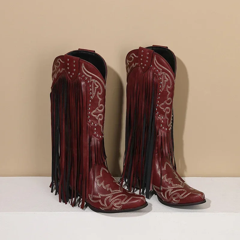 Fringe Rivet Western Women Mid - Embroidery Yellow avaliação e preço