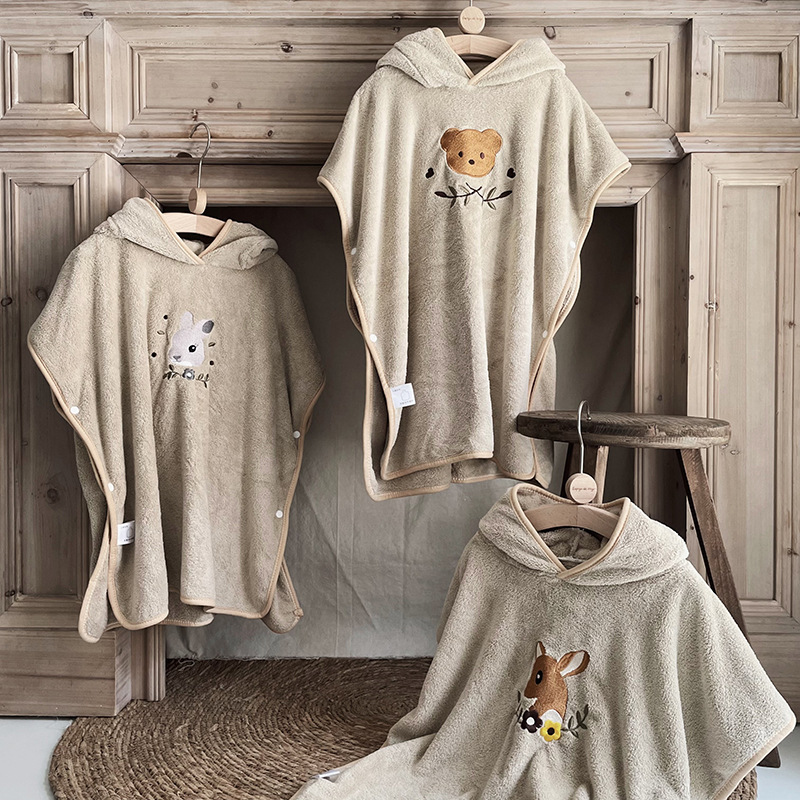 Children's Coral Fleece Cloaks - Embroidery Towel avaliação e preço