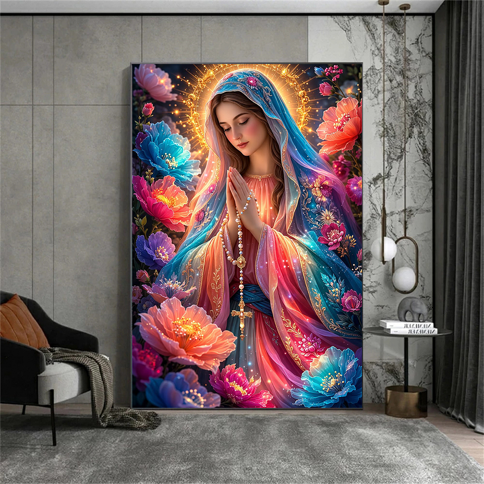 Virgin Mary Mother of Jesus Di - Embroidery Jesus avaliação e preço