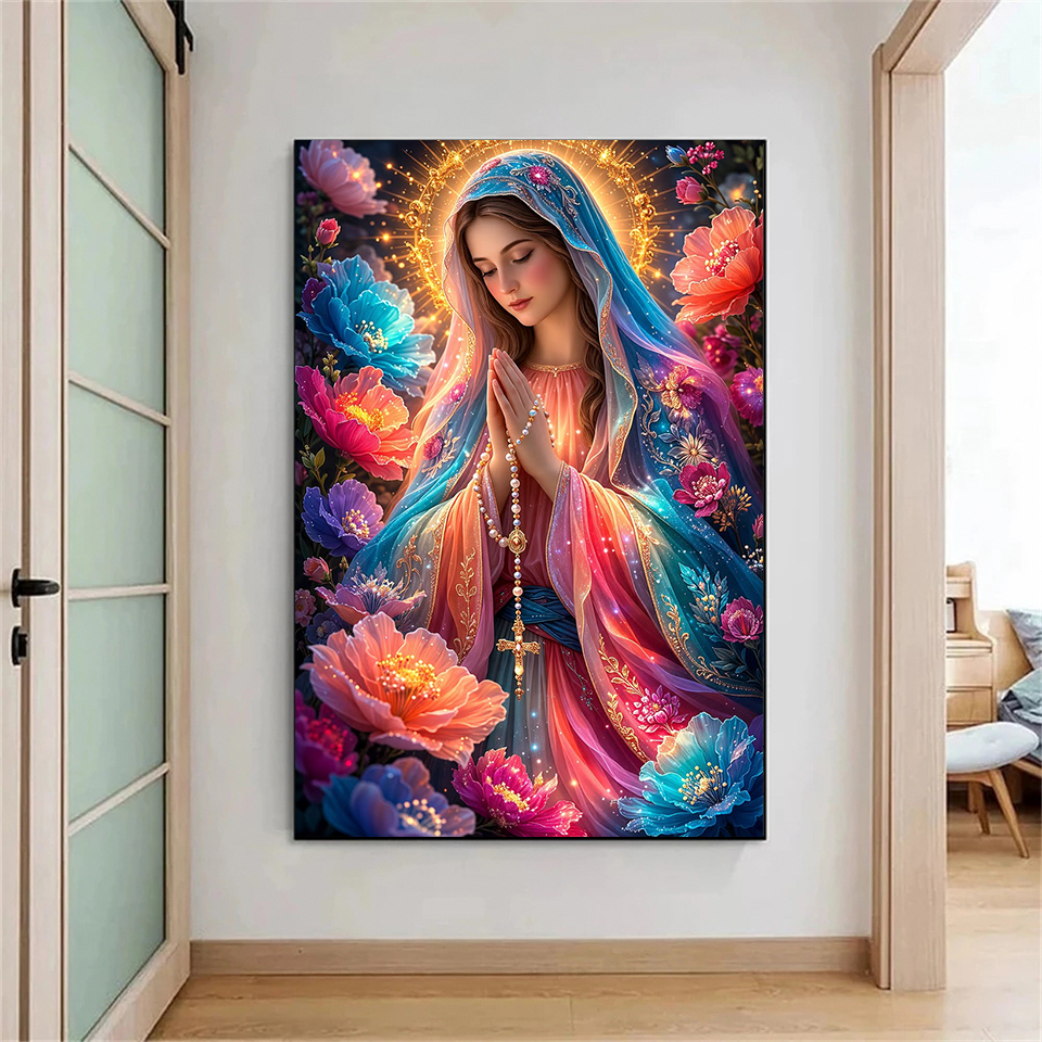 Virgin Mary Mother of Jesus Di - Embroidery Jesus avaliação e preço