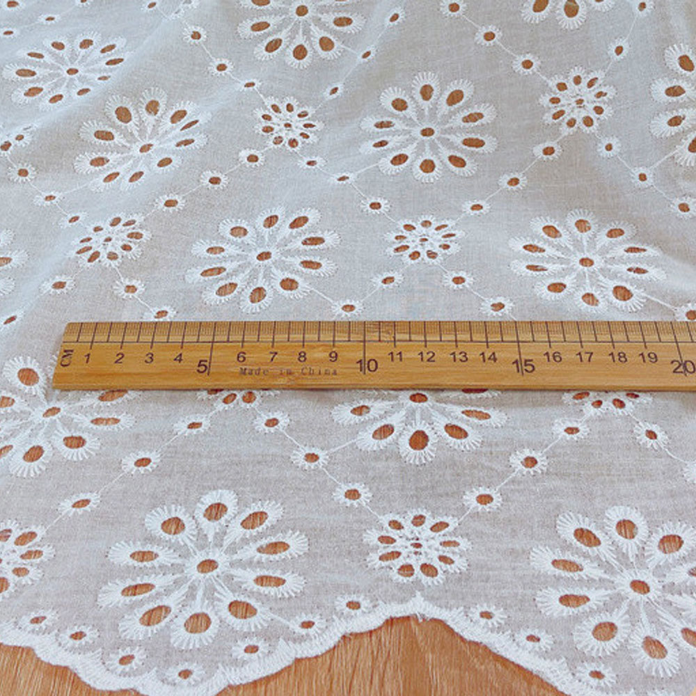 130cm Wide Soft Thin White Emb - Linen Fabric Natural avaliação e preço