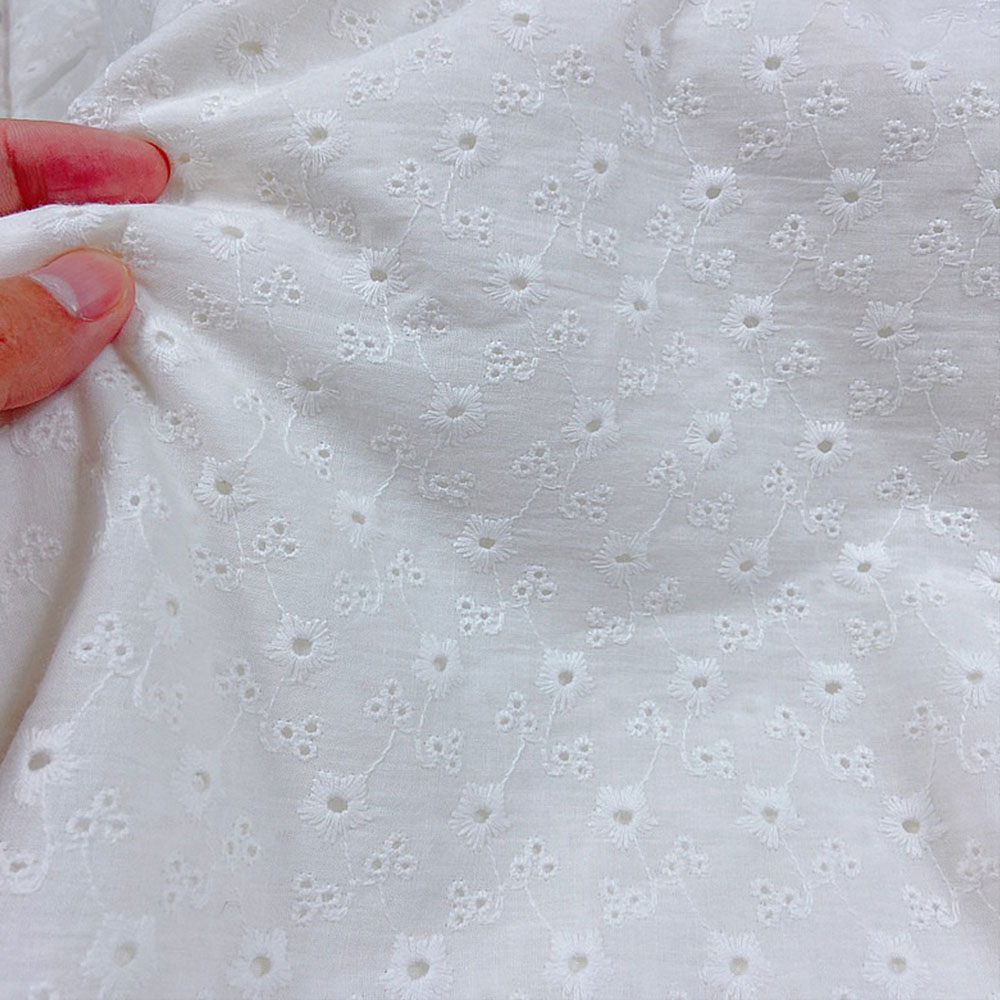 130cm Wide Soft Thin White Emb - Linen Fabric Natural avaliação e preço
