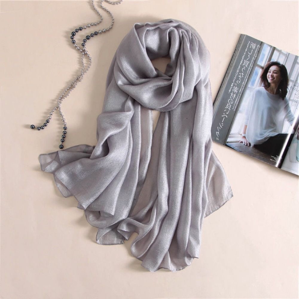 Linen Women Plain Scarf Fashio - Linen Fabric Natural avaliação e preço