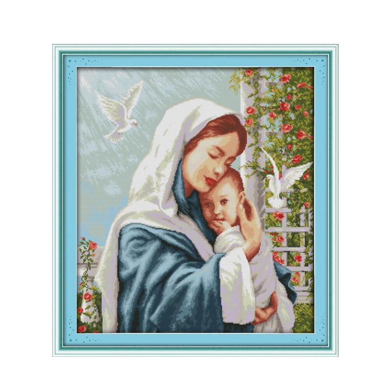 Virgin Mary and Son Son Love J - Embroidery Jesus avaliação e preço