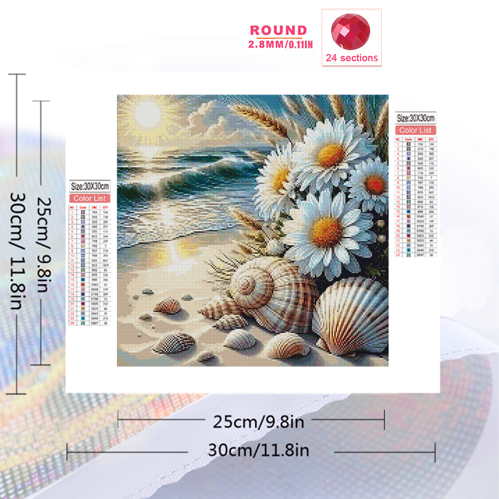 Diamond Painting Seaside Lands - Embroidery Daisy Flower avaliação e preço