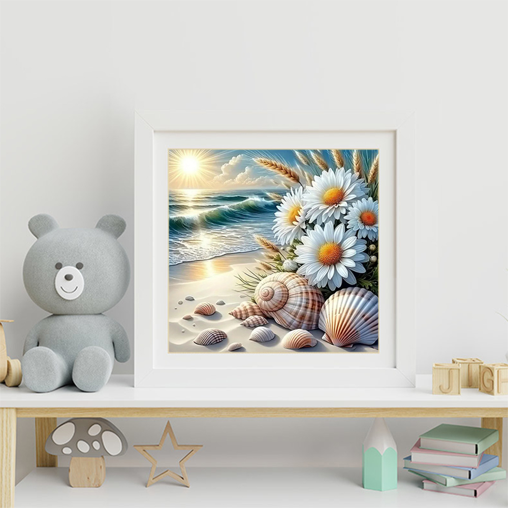 Diamond Painting Seaside Lands - Embroidery Daisy Flower avaliação e preço